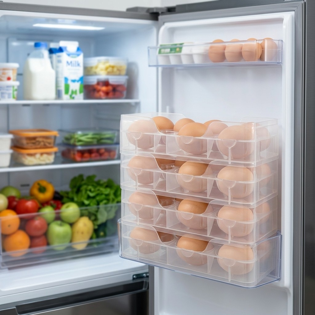 겹쳐서 보관할 수 있는 계란 보관함, 냉장고 정리함,  - Food Storage Stackable Containers 리뷰 및 가격