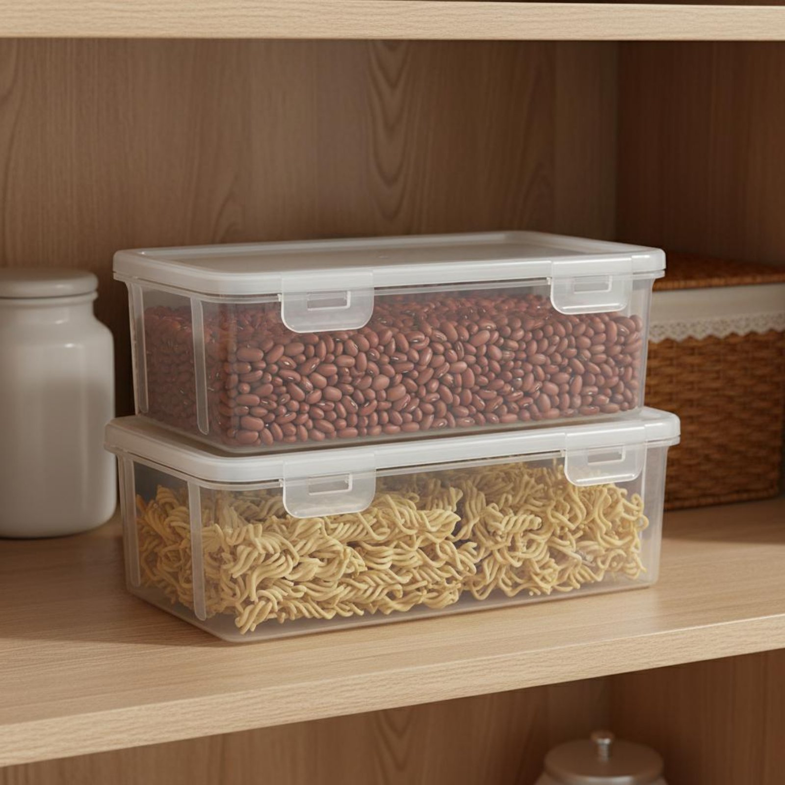 투명 양념통 공간 절약형 투명 양념통 투명 식료품 저장 - Stackable Pantry Bin 리뷰 및 가격