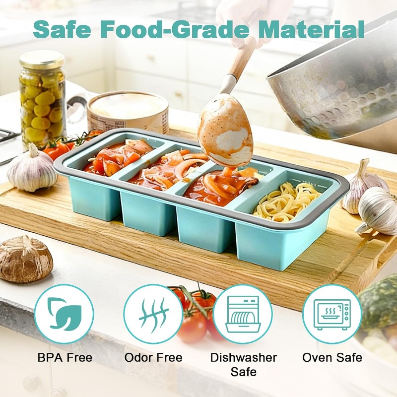 뚜껑이 있는 실리콘 냉동고 몰드, 수프 아이스 큐브 트 - Food Storage Prep Containers 리뷰 및 가격