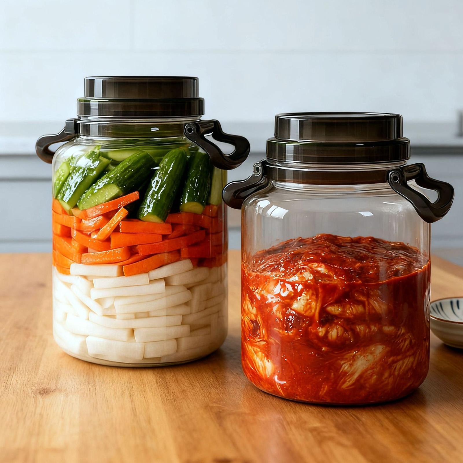 밀폐 뚜껑이 있는 5L 유리 피클 용기, 손잡이가 달린 - Food Storage Lidl 리뷰 및 가격
