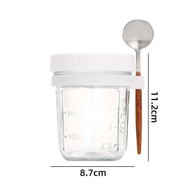 뚜껑과 숟가락이있는 밤새 귀리 용기 휴대용 아침 식사  - Food Storage Tupperware 리뷰 및 가격