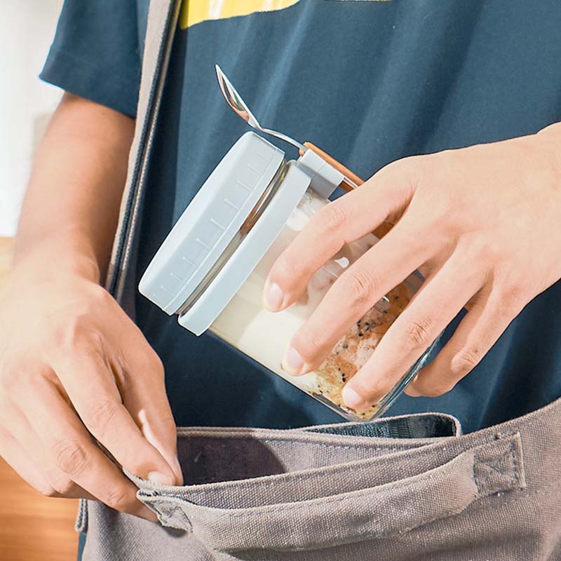 뚜껑과 숟가락이있는 밤새 귀리 용기 휴대용 아침 식사  - Food Storage Tupperware 리뷰 및 가격