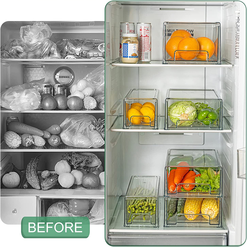 고용량 메이크업 주최자 화장품 보관 상자 아크릴 냉장고 - Stackable Pantry Bin 리뷰 및 가격