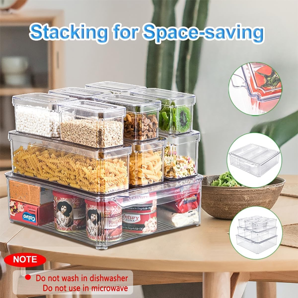 14개입 냉장고 정리함, 뚜껑이 있는 쌓을 수 있는 냉 - Food Storage Stackable Containers 리뷰 및 가격
