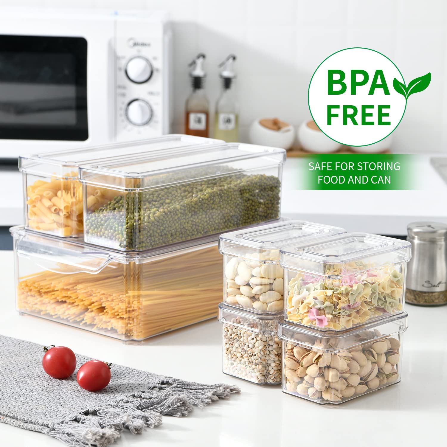 14개입 냉장고 정리함, 뚜껑이 있는 쌓을 수 있는 냉 - Food Storage Stackable Containers 리뷰 및 가격