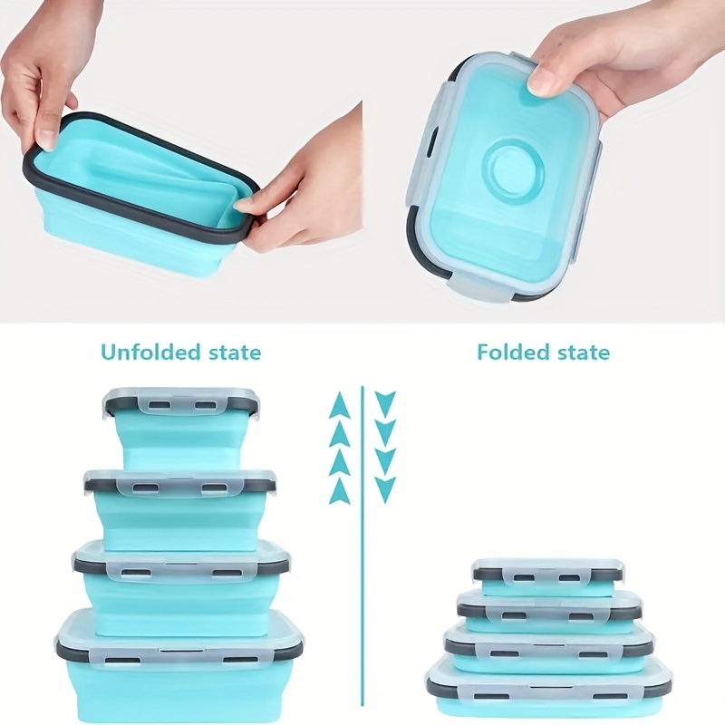 1/4pcs 접이식 실리콘 식품 보관 용기 쌓을 수있는 - Food Storage Tupperware 리뷰 및 가격