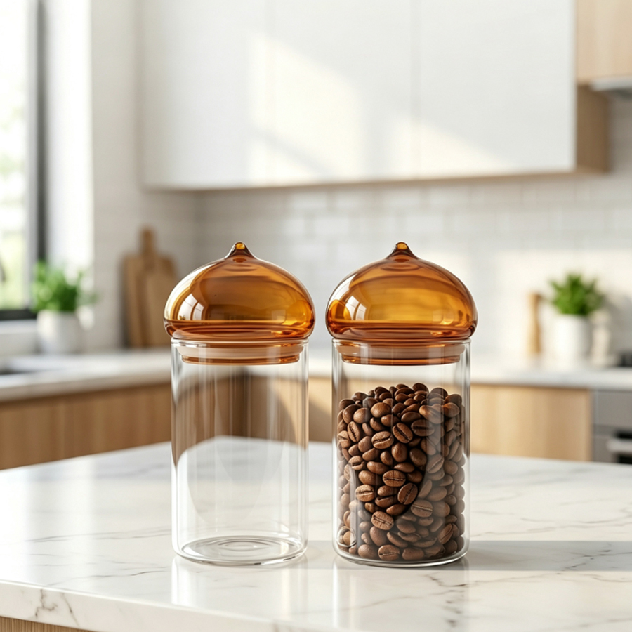 호박색 뚜껑이 달린 유리 보관 용기, 고내열 유리 재질 - Food Storage Lidl 리뷰 및 가격