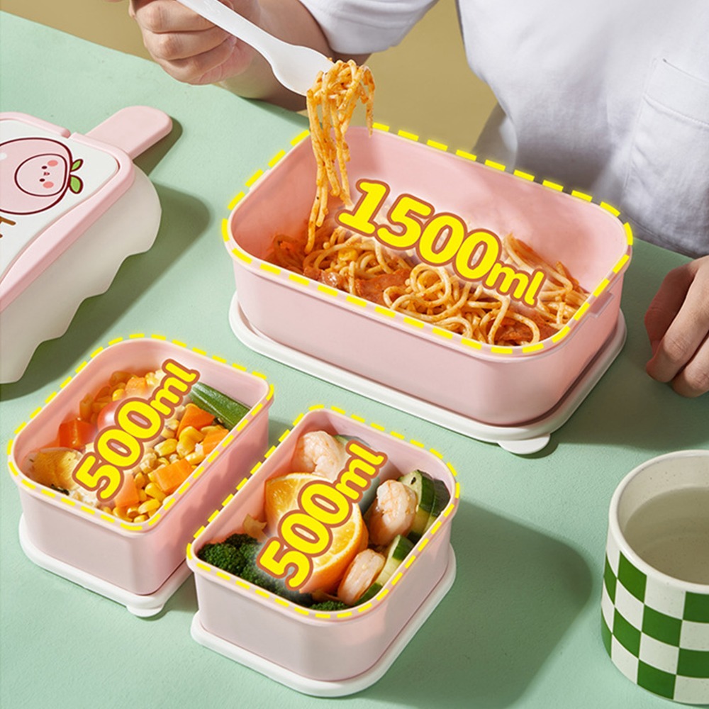 실용적인 3칸 점심 도시락 보관 용기 더블 레이어 25 - Food Storage Practices 리뷰 및 가격