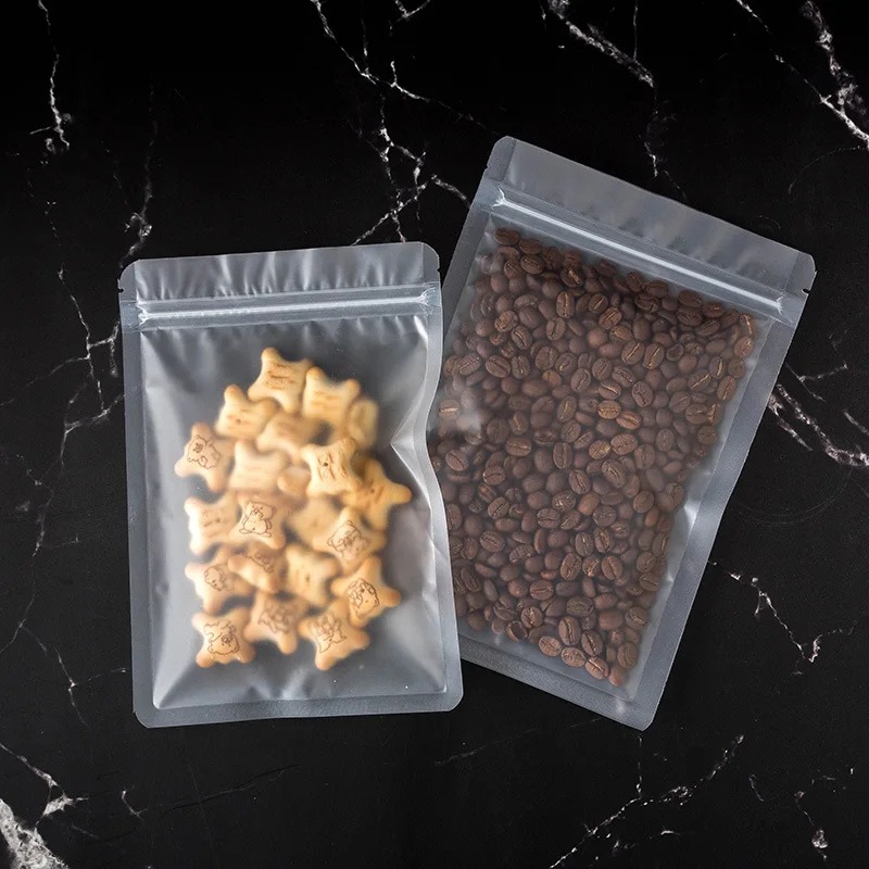 100pcs 젖빛 무광택 지퍼 잠금 가방 주방 음식 차 - Food Storage Year Supply 리뷰 및 가격