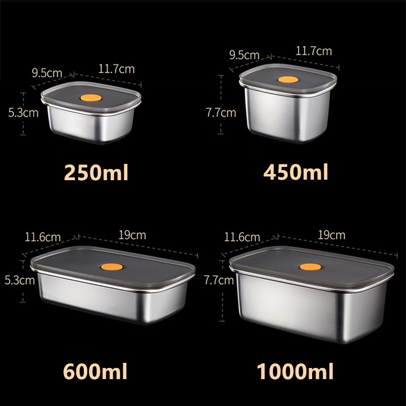 휴대용 식품 과일 도시락 상자 뚜껑이있는 304 스테인 - Food Storage Tupperware 리뷰 및 가격